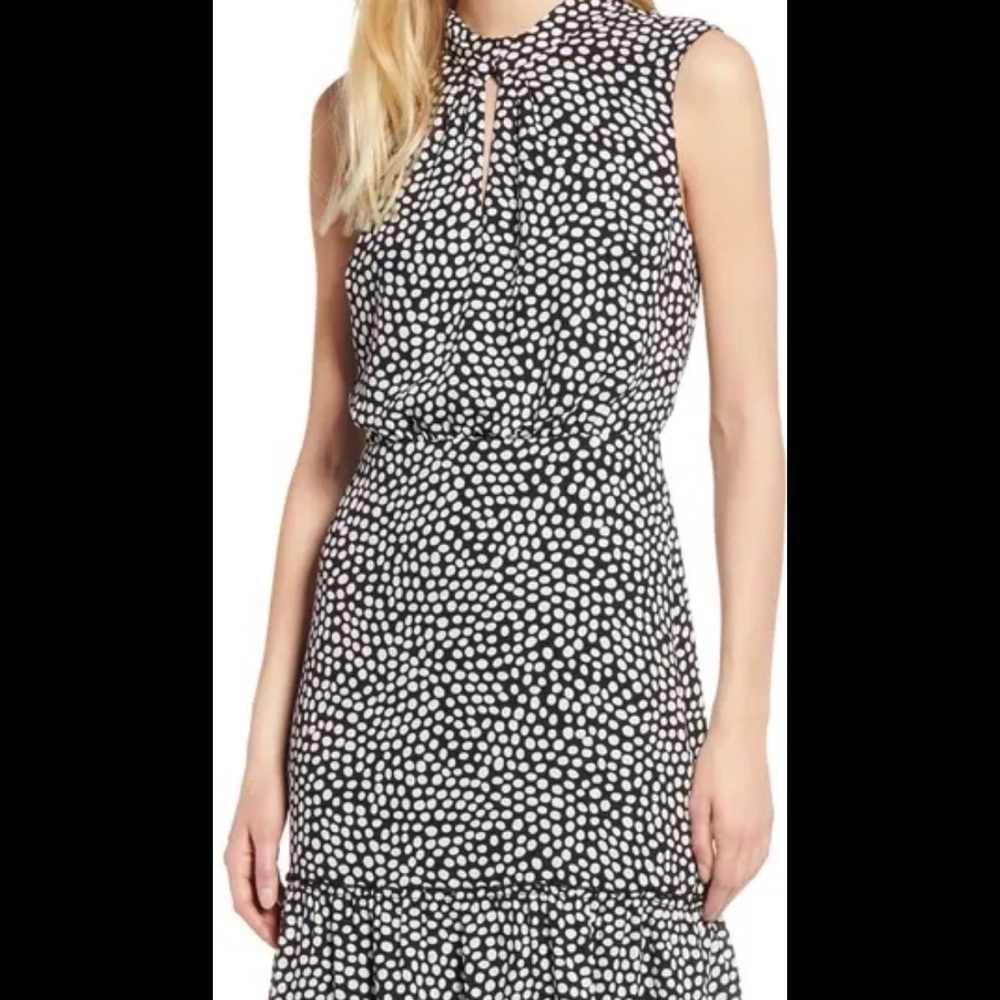 Karl Lagerfeld black and white polka dot dress size 4 NWT